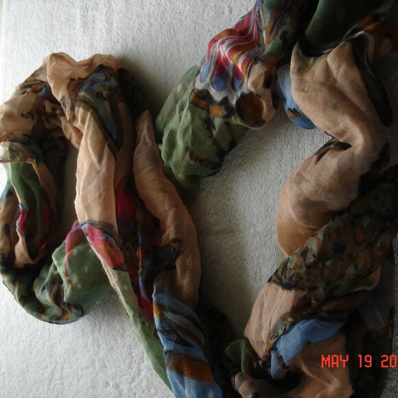 Infinity Scarf by WinWin One Size Blue, Green, Brown, Beige - Picture 3 of 8